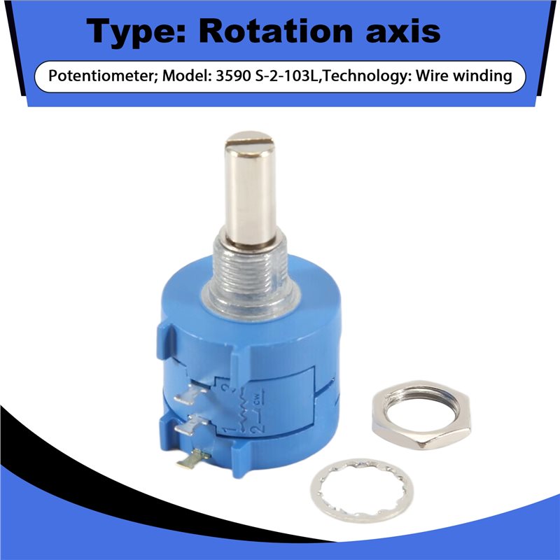 M01K 3590S-2-103L 10K Ohm 10-T - огляд і ціна Potentiometer 10K