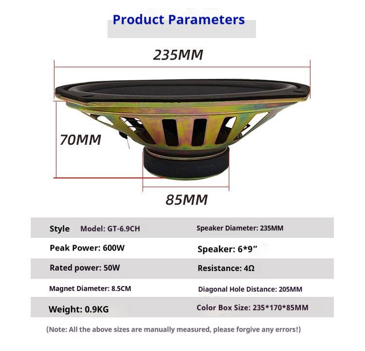 1PC 6x9 Inch Car Coaxial Speak - огляд і ціна Speaker Driver