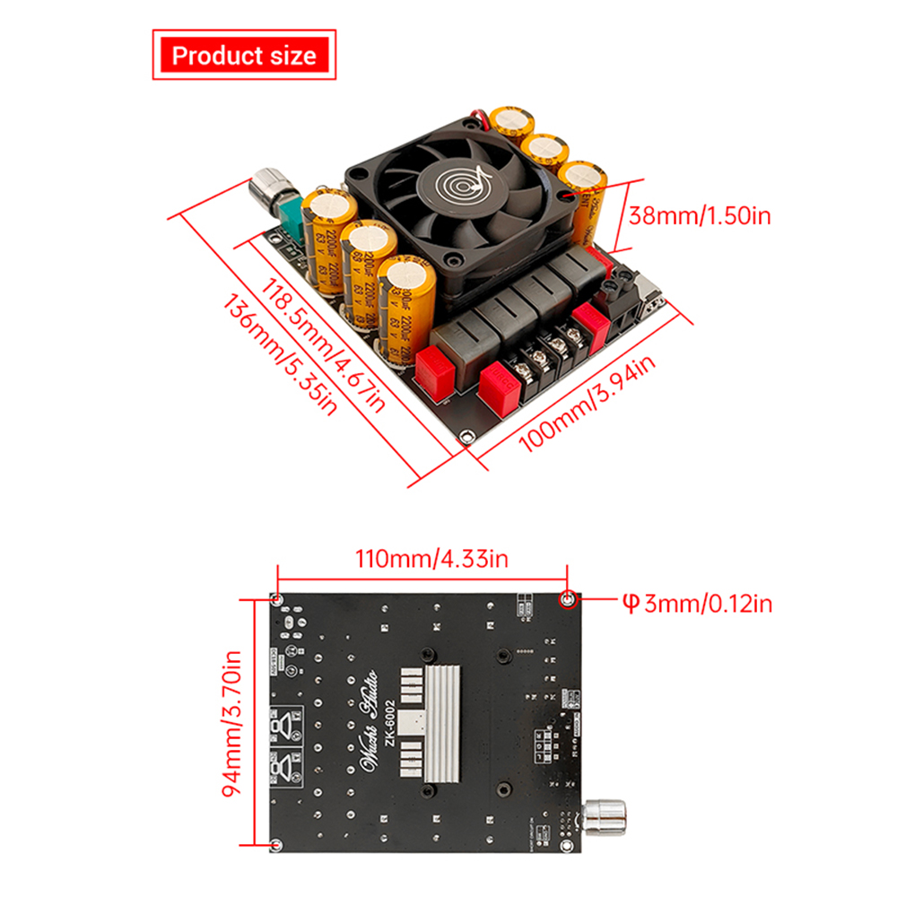 ZK-6002 DC18-50V Pure Power Am - огляд і ціна Es9018 Dac
